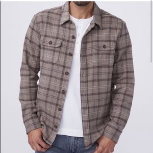 NWT PAIGE Men's Williams Shirt in “Aged Brown”